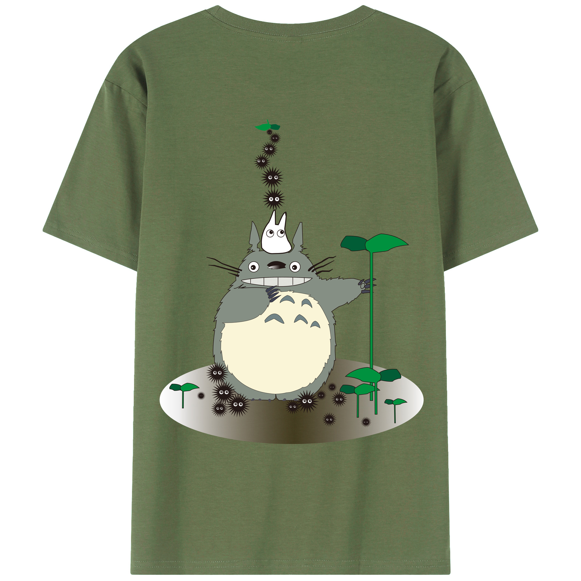 （画像用） となりのトトロ 草壁メイ 草壁サツキ My Neighbor Totoro Satsuki Kusakabe Mei Kusakabe 綿100％ メンズ半袖Tシャツ（バックプリント） 通気性